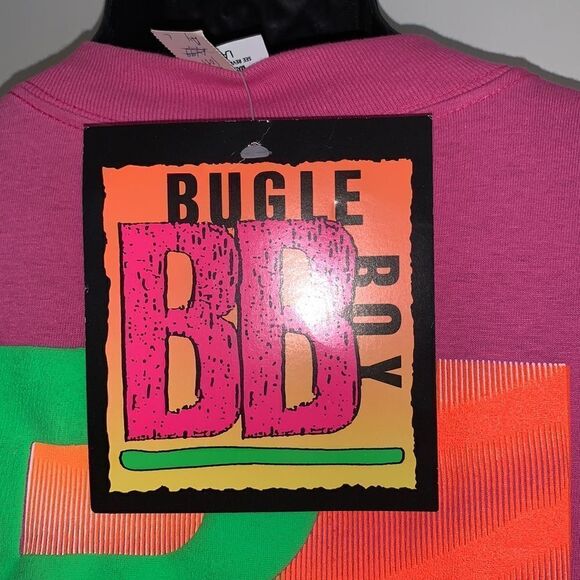 NWT 80s Bugle Boy pink T-shirt with embossing - Picture 5 of 10